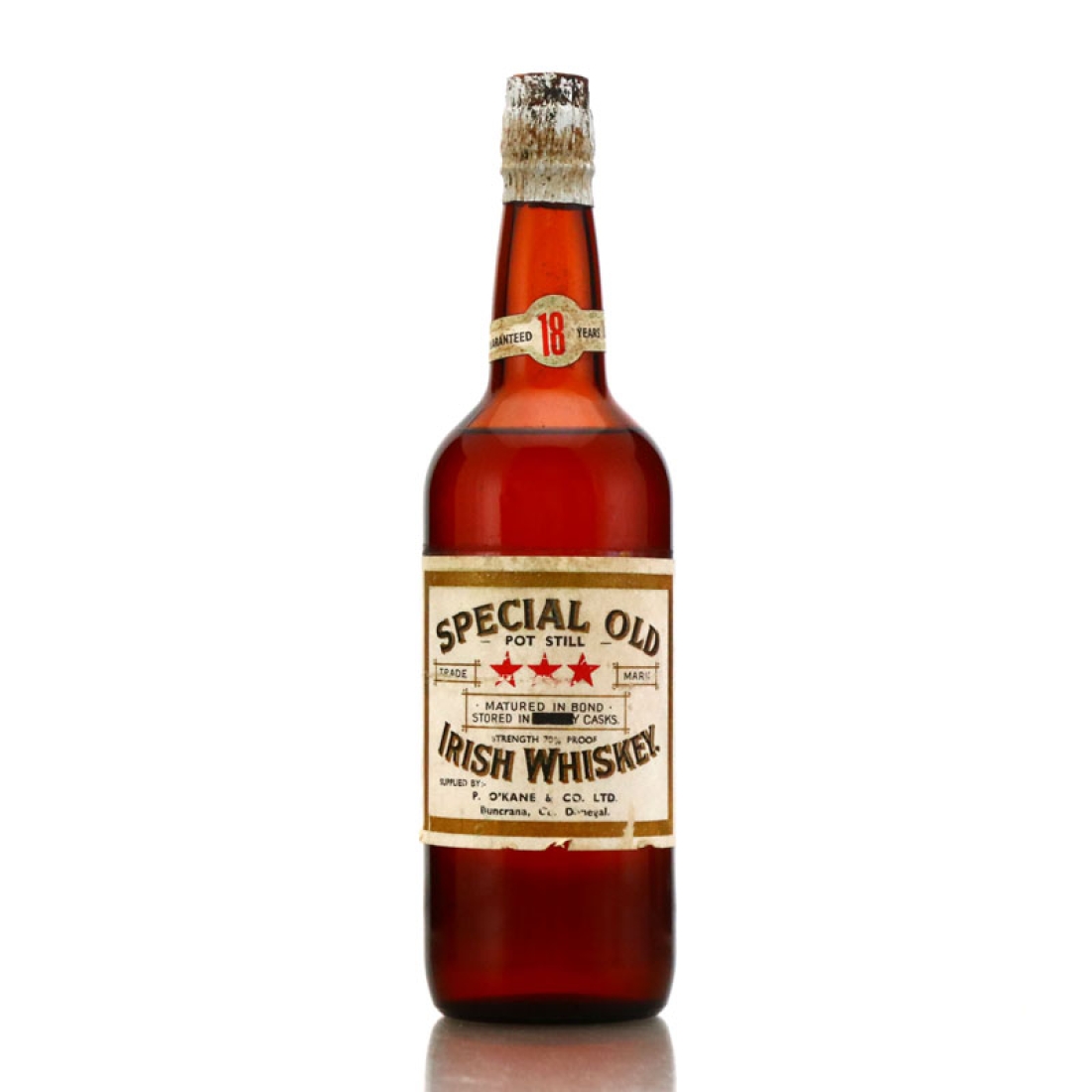 Special Old Irish Whiskey 18 Year Old 1950s / P. O'Kane & Co