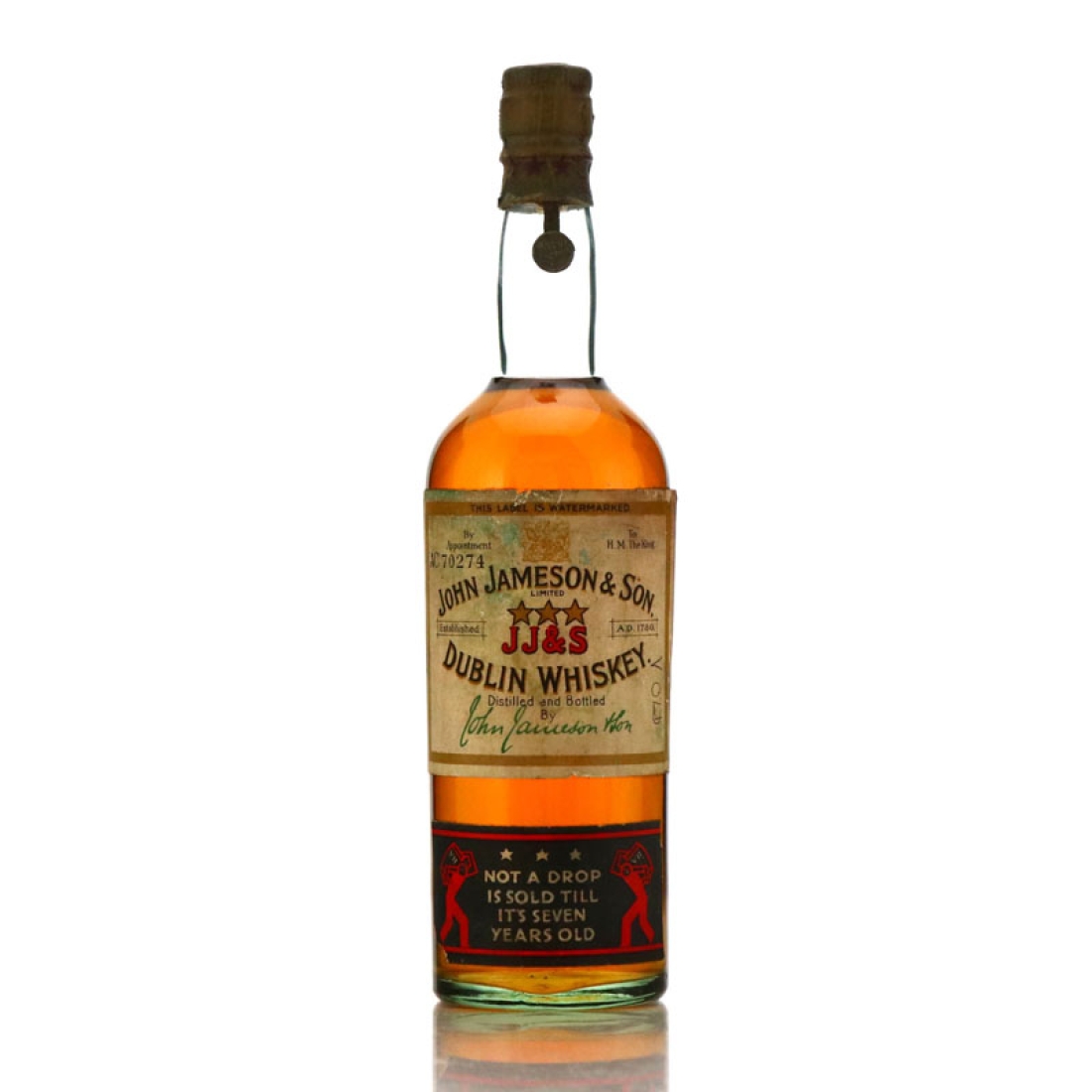 John Jameson and Son 3 Star 7 Year Old 1940s-50s