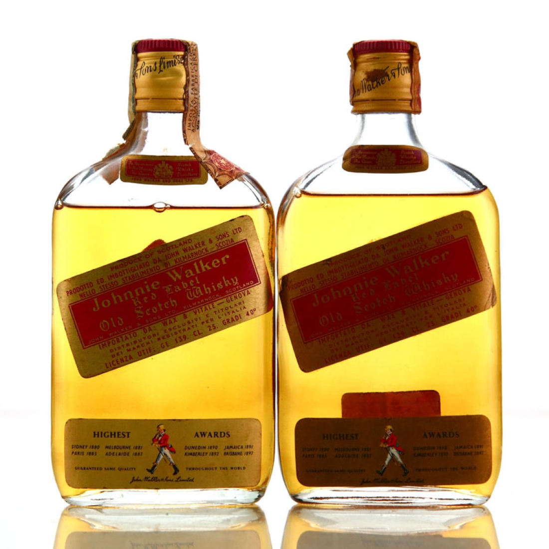 Johnnie Walker Red Label 2 x 25cl 1970s