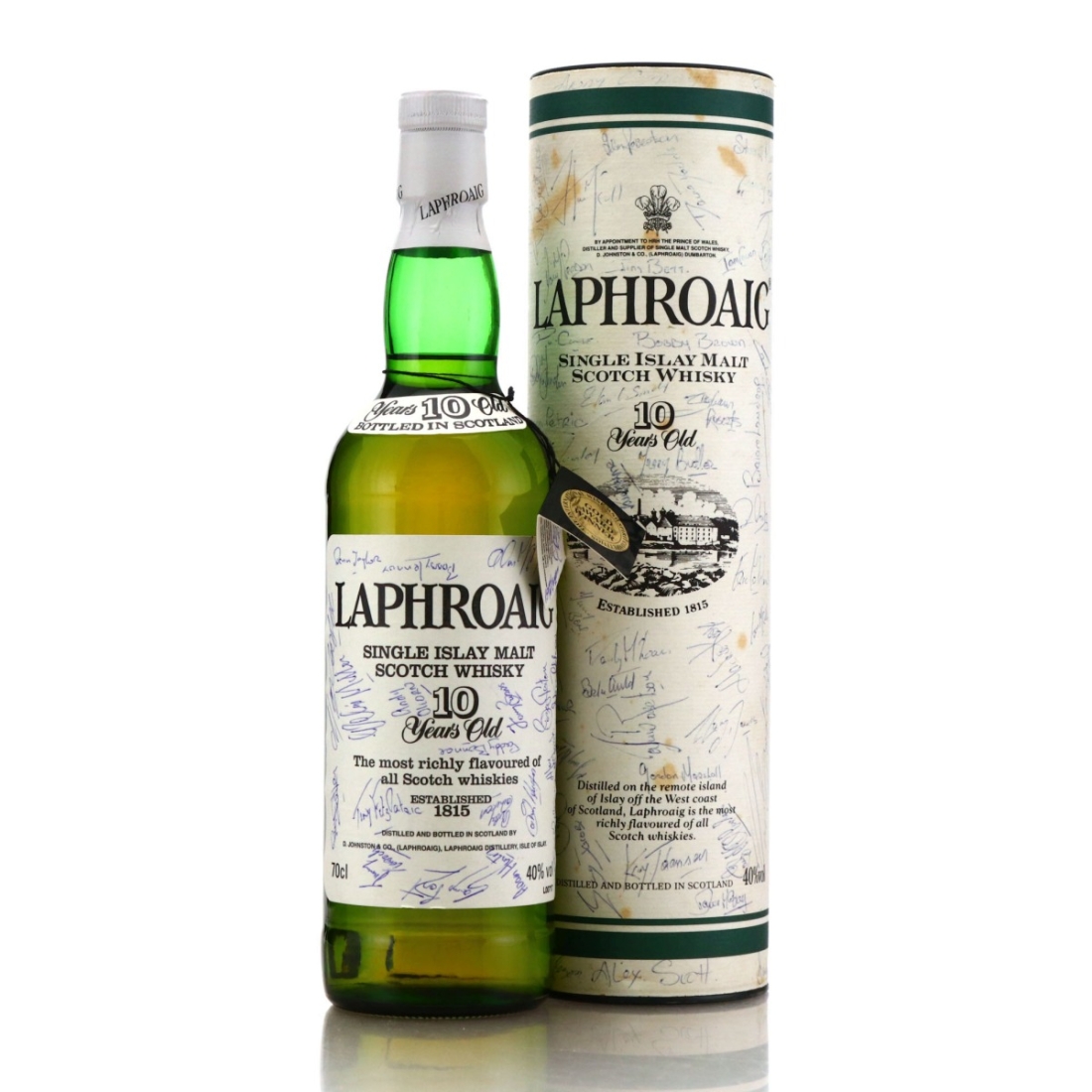 Laphroaig 10 Year Old 1990s / Signed by Football Personalities
