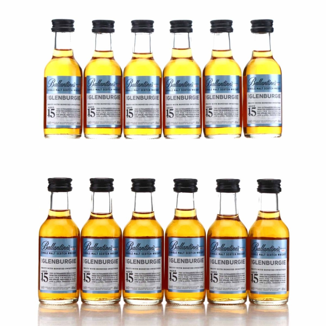 Glenburgie 15 Year Old Ballantine's Miniatures x 12