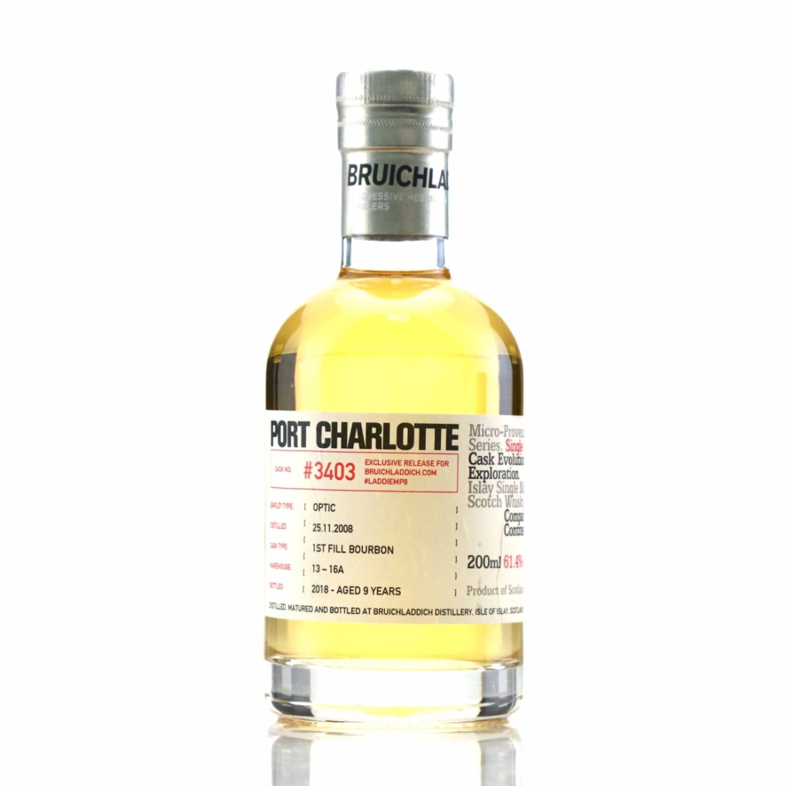 Port Charlotte 2008 Micro Provenance Single Cask 9 Year Old #3403 20cl