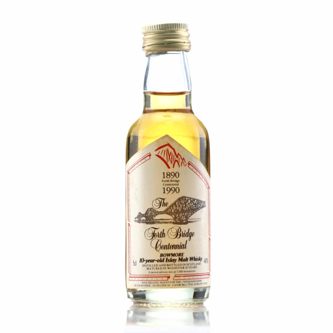 Bowmore 10 Year Old Forth Bridge Centennial Miniature 1990