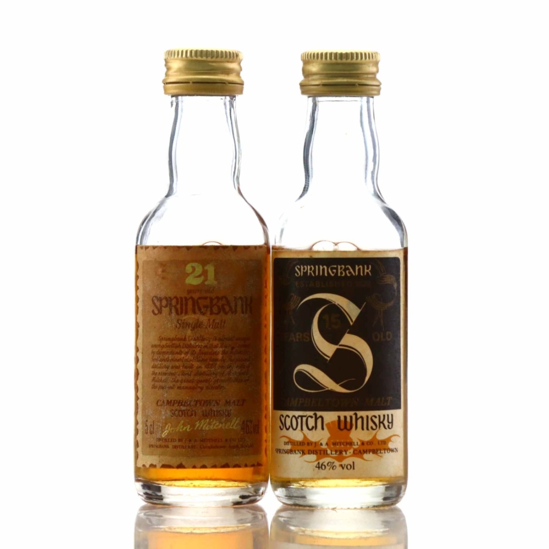 Springbank 15 & 21 Year Old Miniature x 2