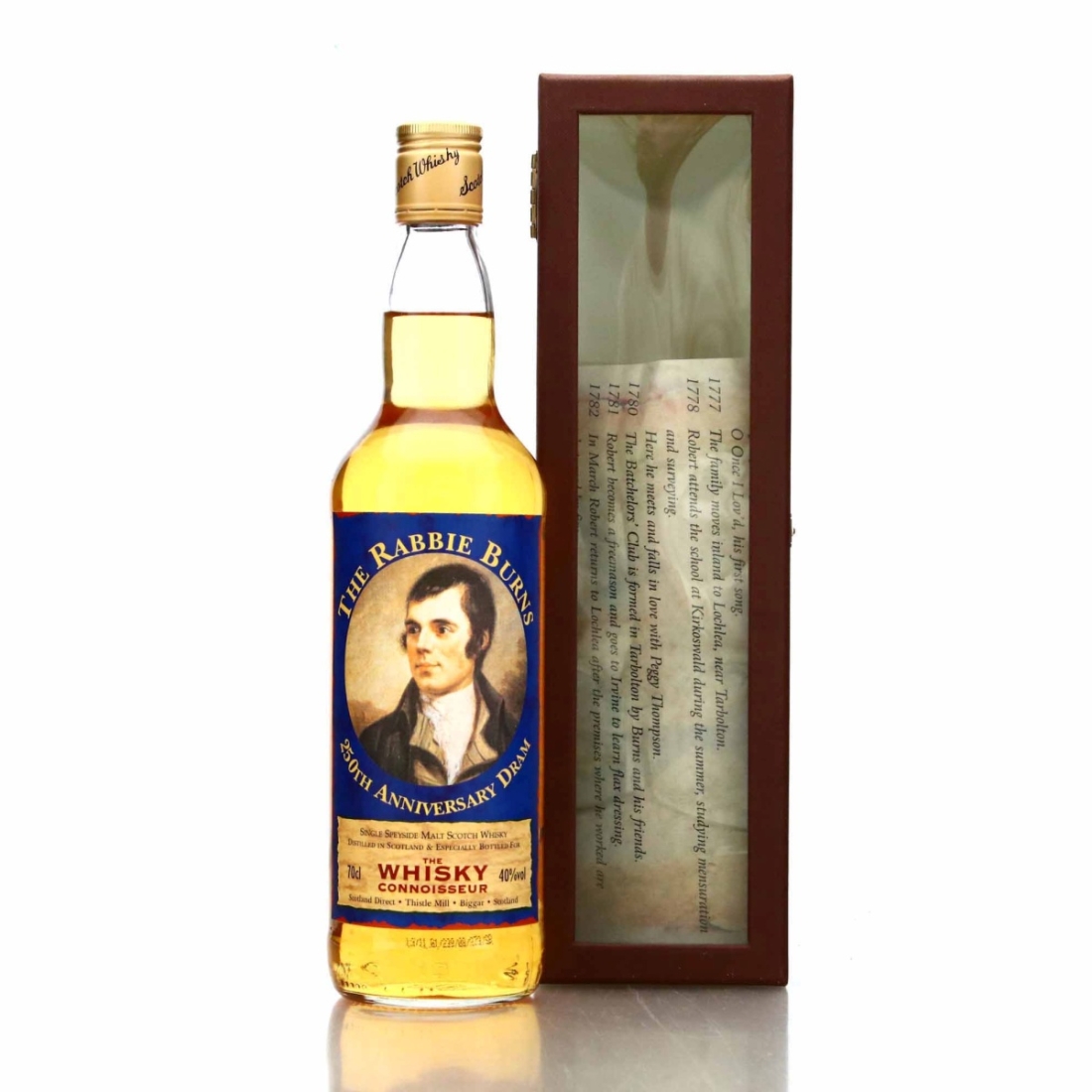 Speyside Single Malt The Whisky Connoisseur / Robert Burns 250th Anniversary - Bottle No.1