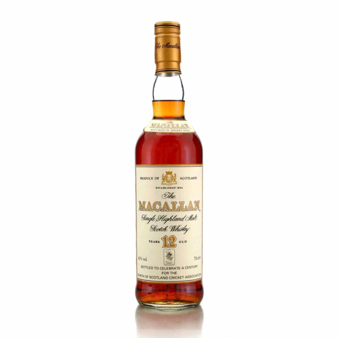 Macallan 12 Year Old 1990s / North of Scotland Cricket Association 100th Anniversary