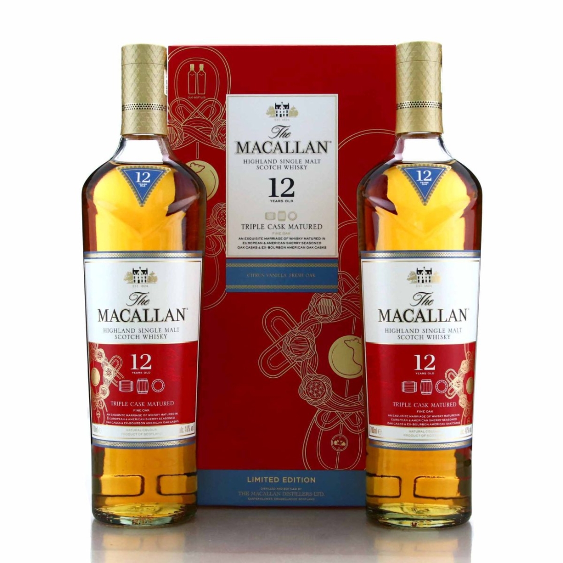 Macallan 12 Year Old Triple Cask 2 x 70cl / Year of the Rat