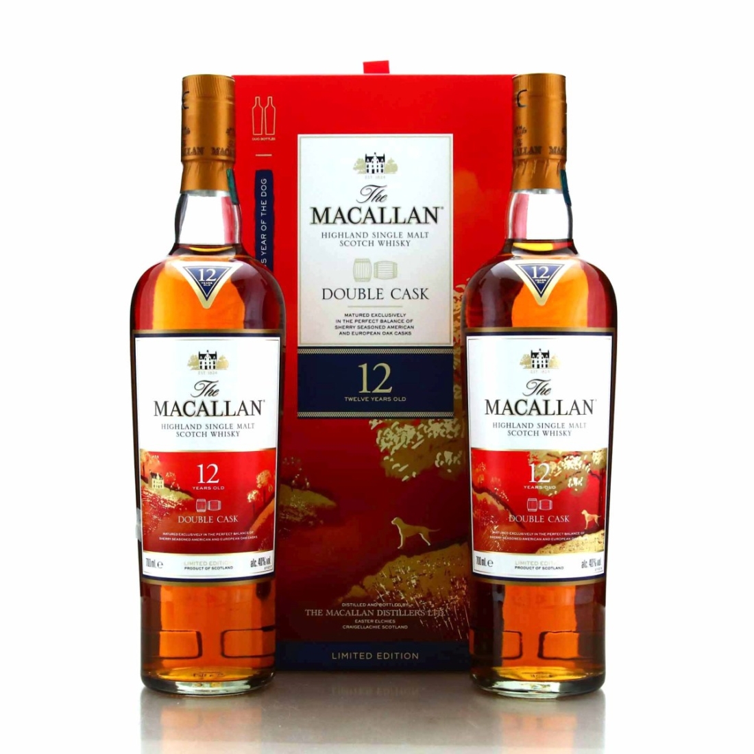 Macallan 12 Year Old Double Cask 2 x 70cl / Year of the Dog