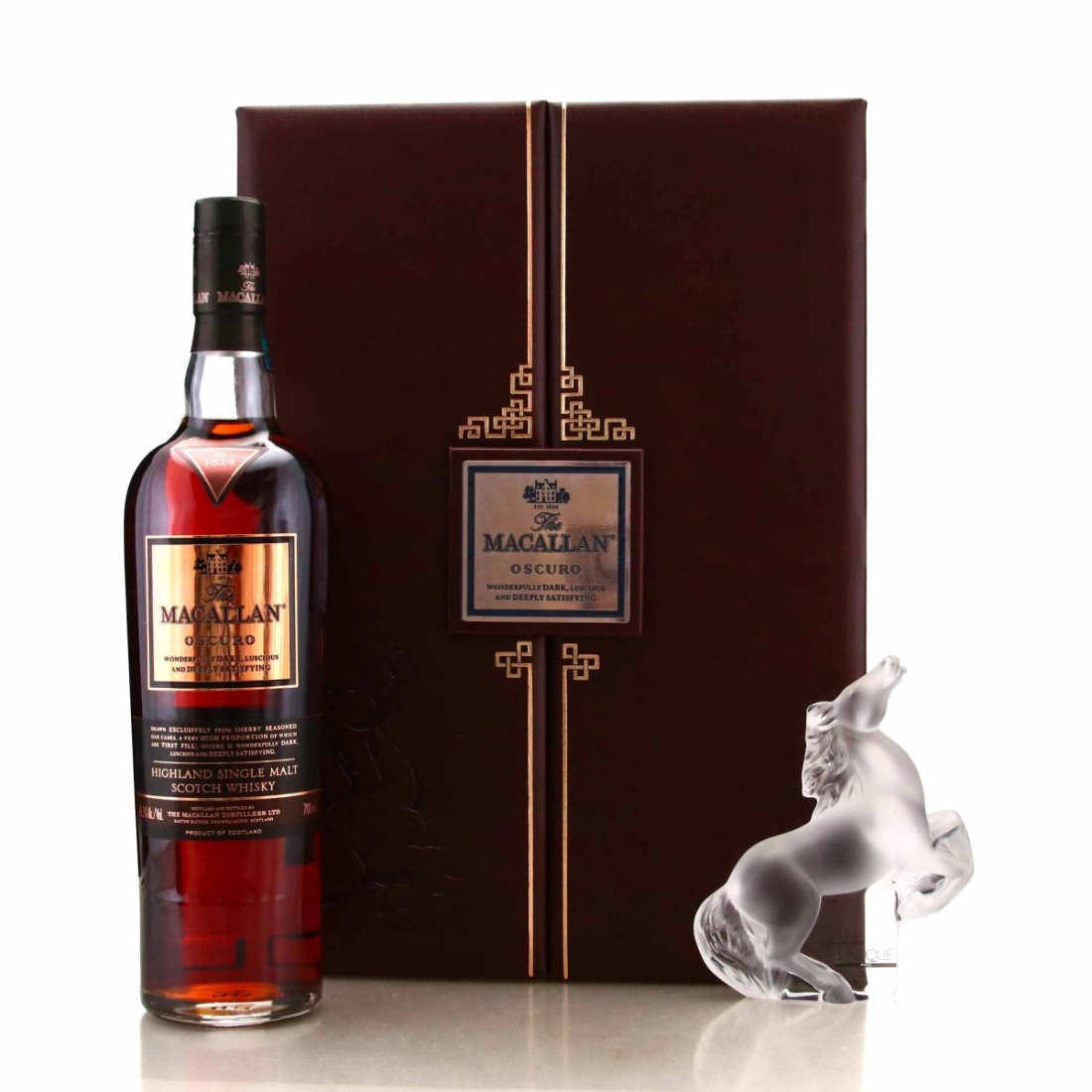 Macallan Oscuro pre-2015 / Lalique Kazak Rearing Horse