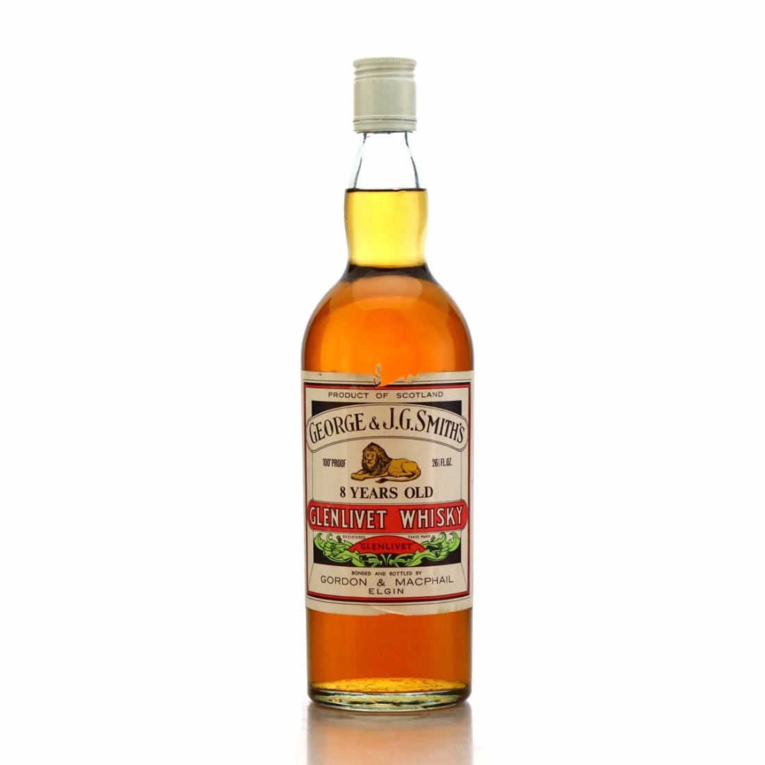 Glenlivet 8 Year Old Gordon and MacPhail 100 Proof 1970s