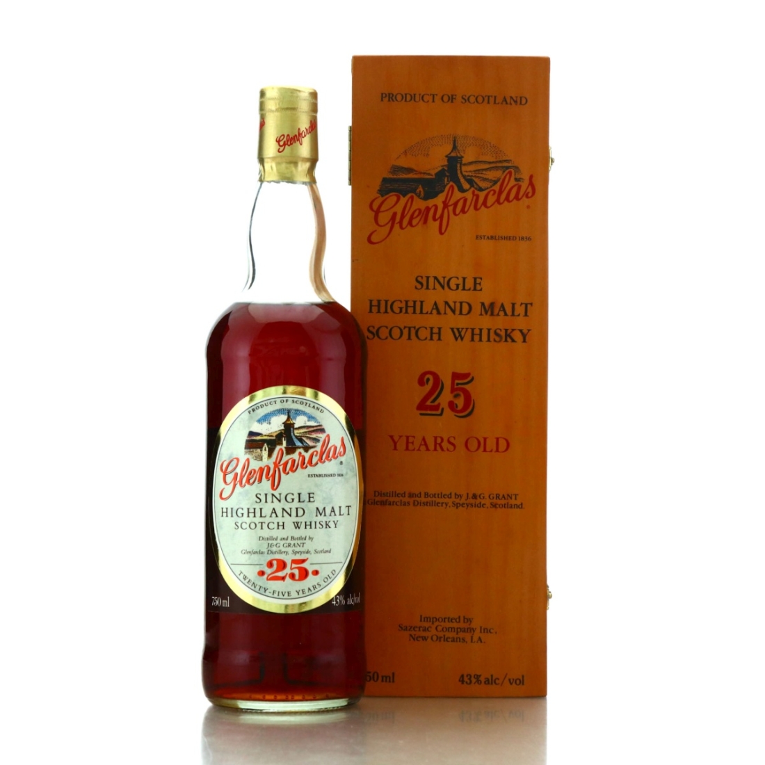Glenfarclas 25 Year Old J and G Grant 1980s 75cl / US Import