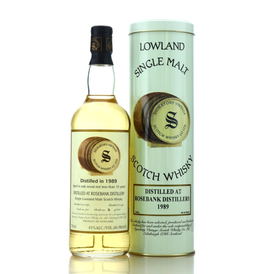 Rosebank 1989 Signatory Vintage 10 Year Old 75cl / US Import