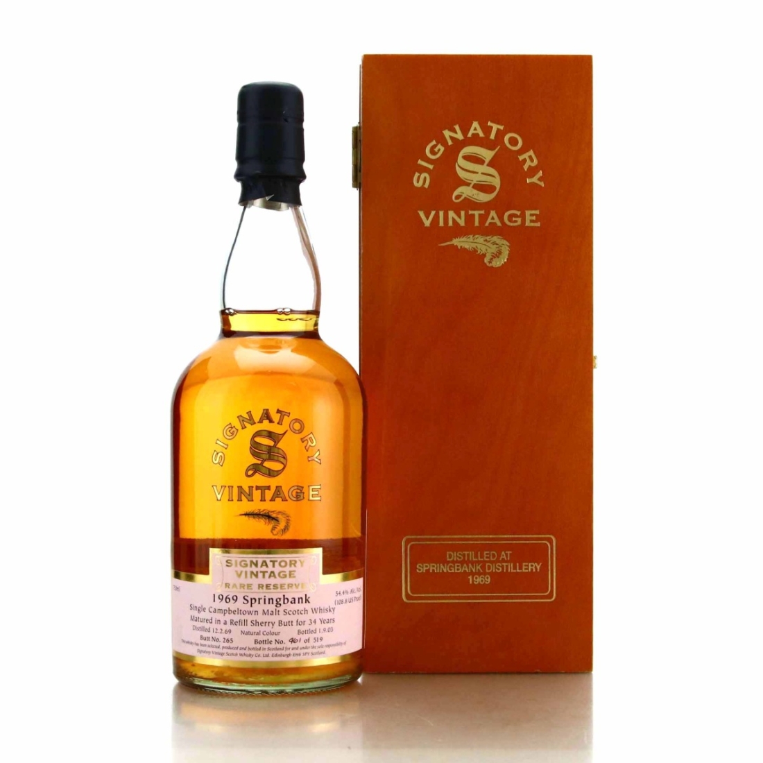 Springbank 1969 Signatory Vintage 34 Year Old Rare Reserve 75cl / US Import