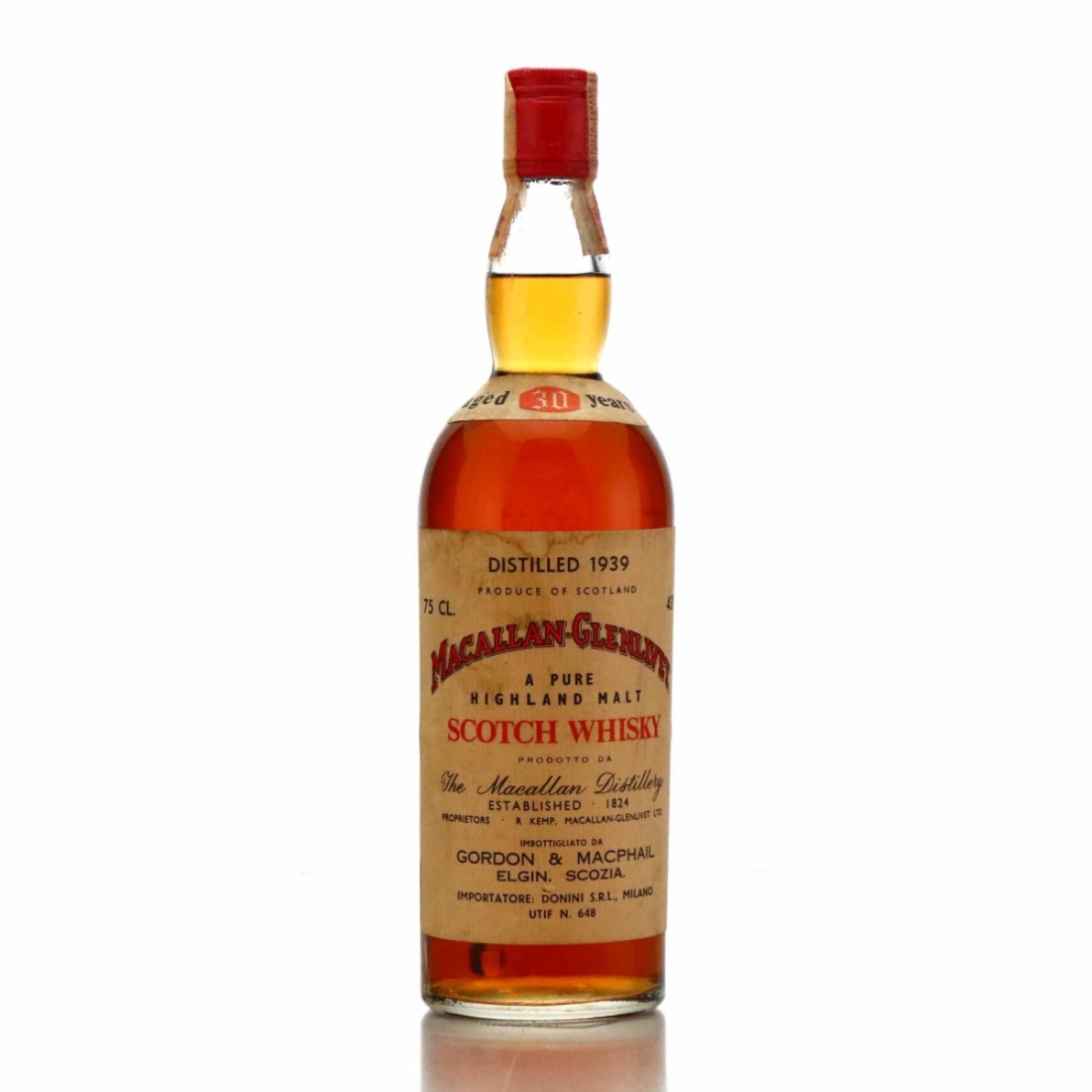 Macallan 1939 Gordon and MacPhail 30 Year Old / Donini Import