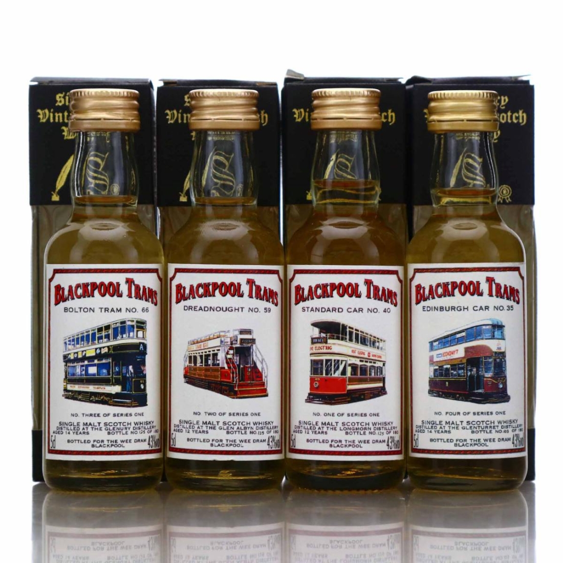 Signatory Vintage Blackpool Trams Miniatures x 4