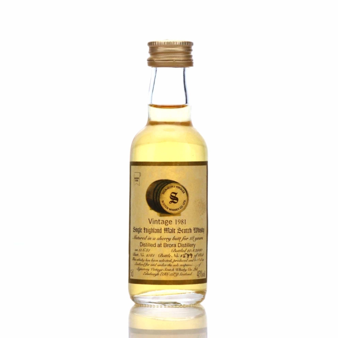 Brora 1981 Signatory Vintage 18 Year Old Sherry Cask Miniature