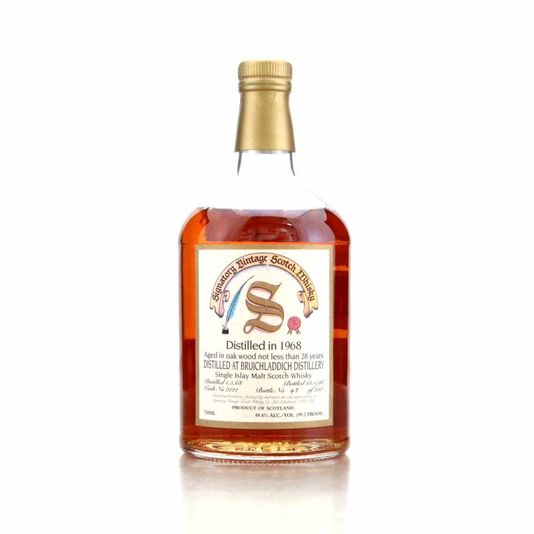 Bruichladdich 1968 Signatory Vintage 28 Year Old 75cl / US Import