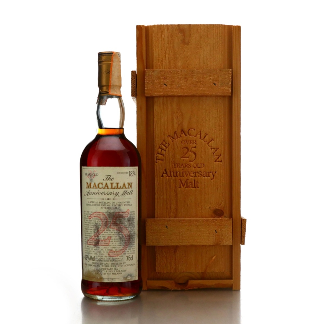 Macallan 25 Year Old Anniversary Malt 1980s / Giovinetti Import