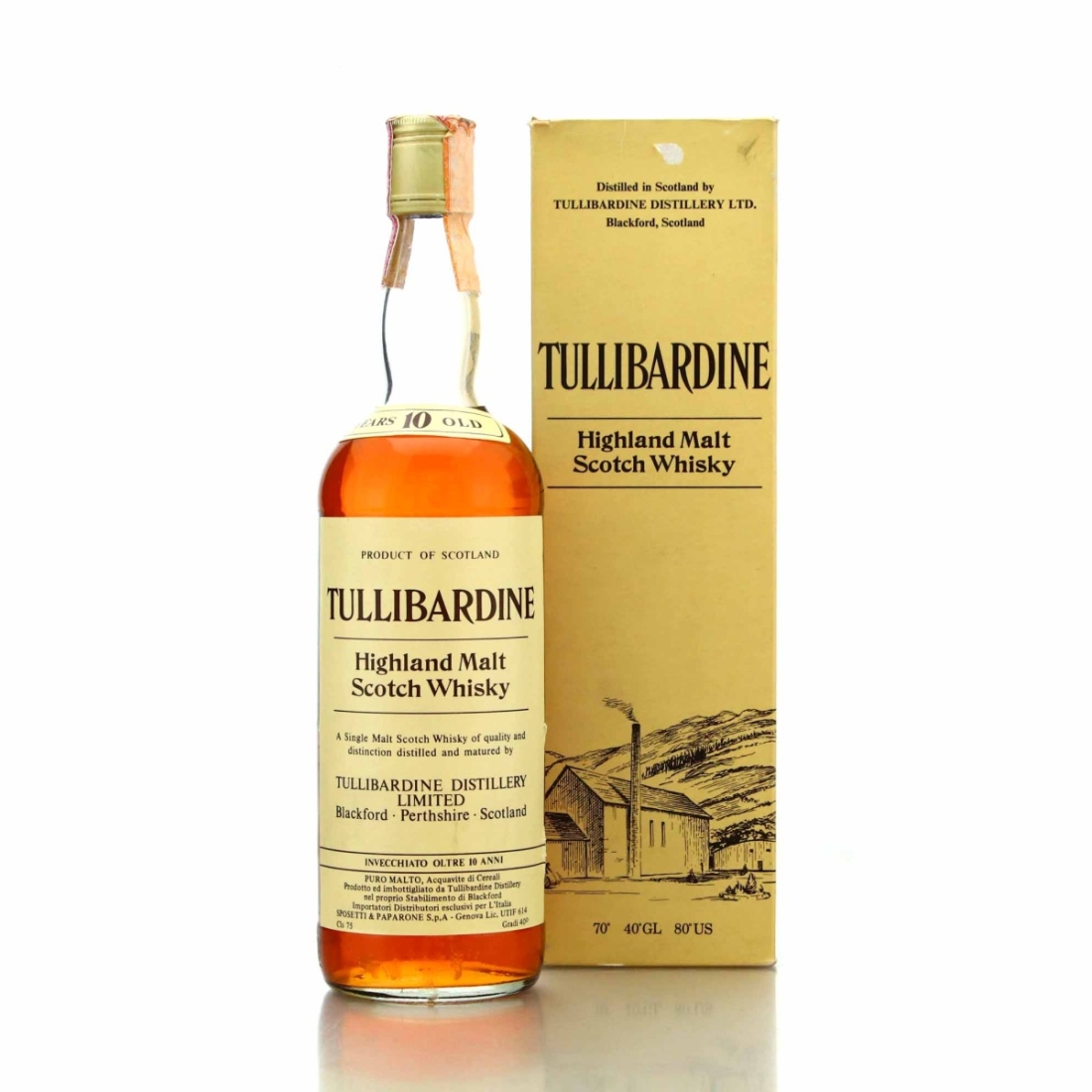 Tullibardine 10 Year Old 1970s / Sposetti Import