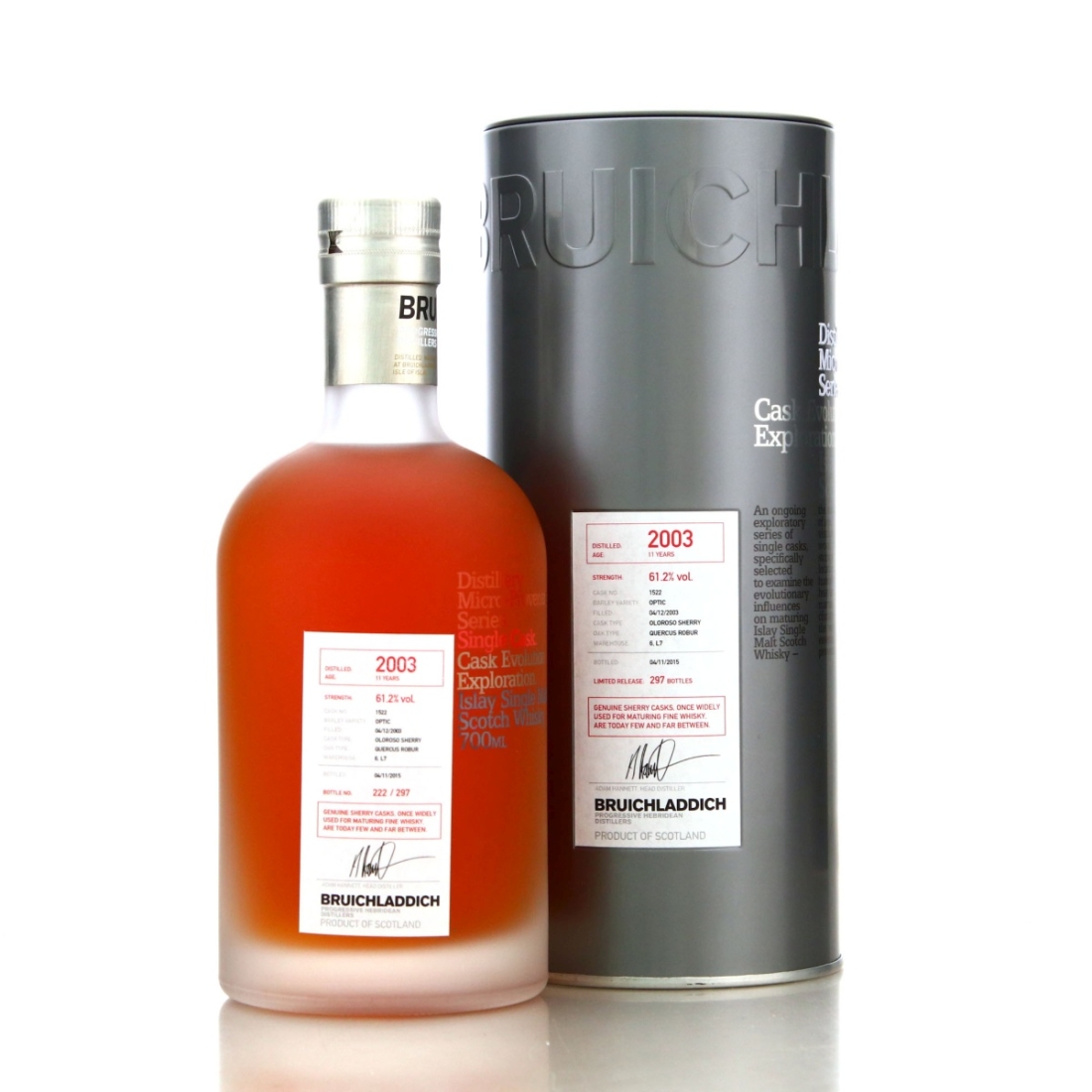 Bruichladdich 2003 Micro Provenance Single Oloroso Cask 11 Year Old #1522