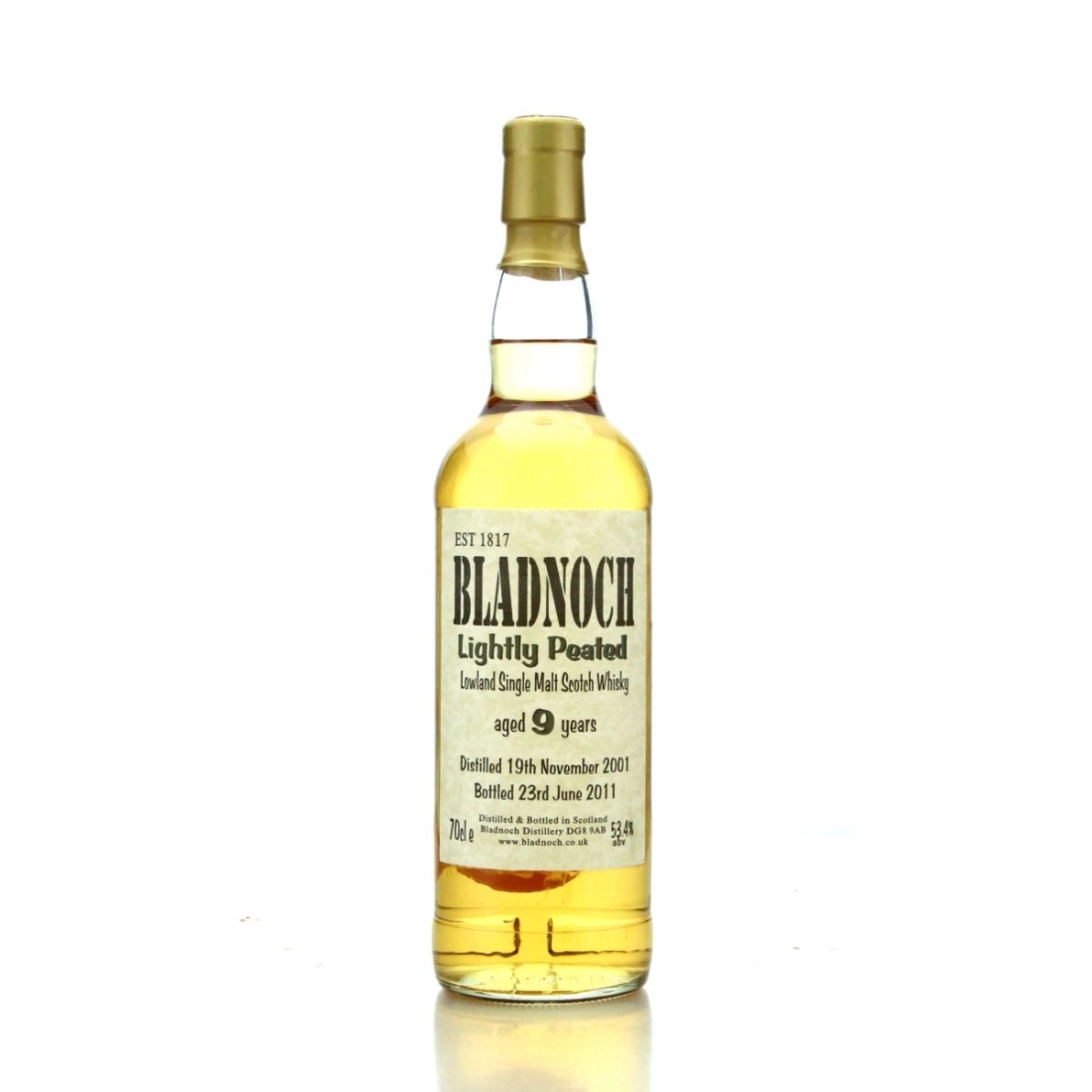 Bladnoch 2001 Lightly Peated 9 Year Old