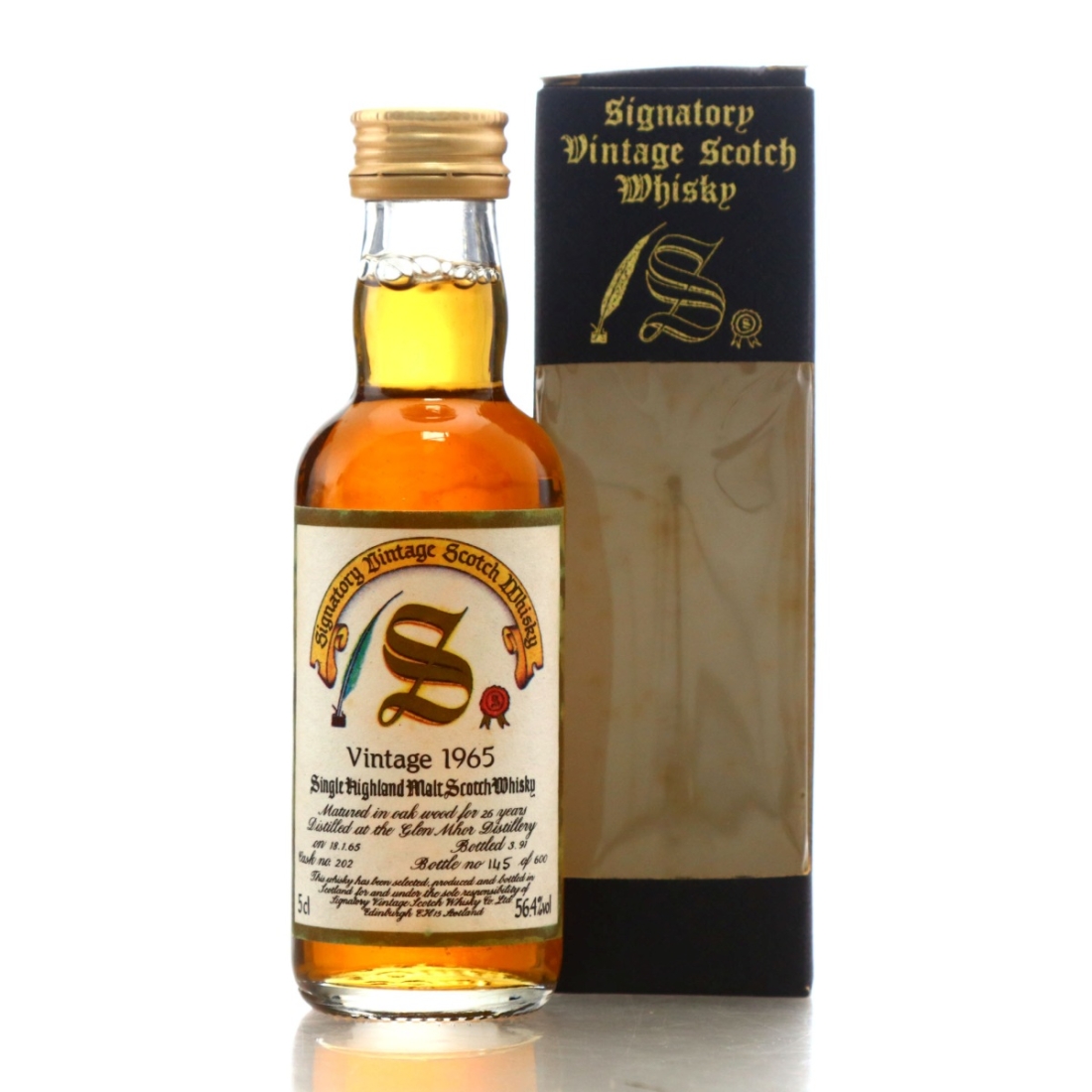 Glen Mhor 1965 Signatory Vintage 26 Year Old Miniature