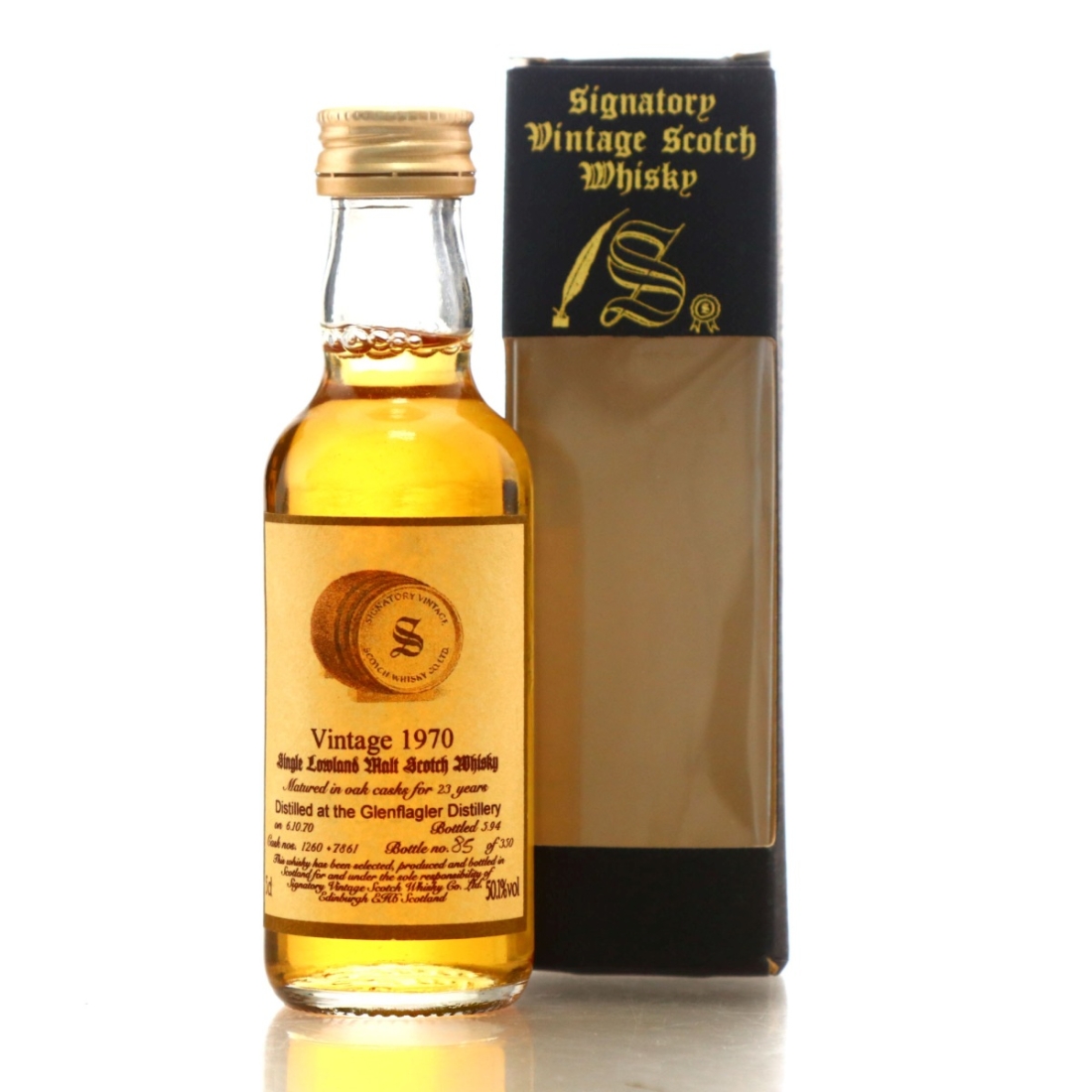 Glen Flagler 1970 Signatory Vintage 23 Year Old Miniature