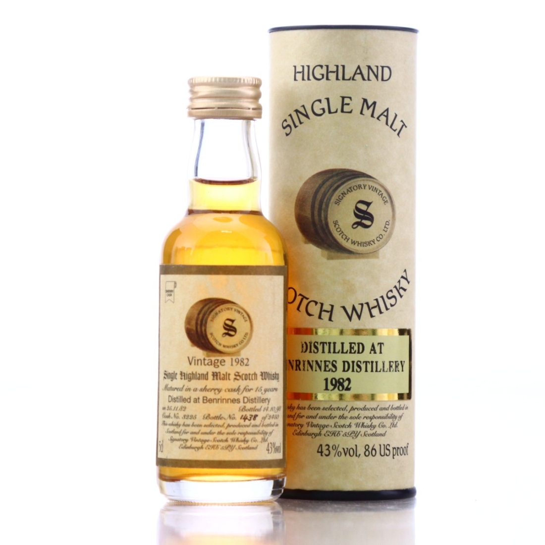 Benrinnes 1982 Signatory Vintage 15 Year Old Sherry Cask Miniature