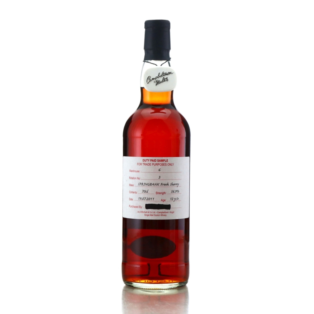 Springbank 2011 Duty Paid Sample 12 Year Old / Fresh Sherry