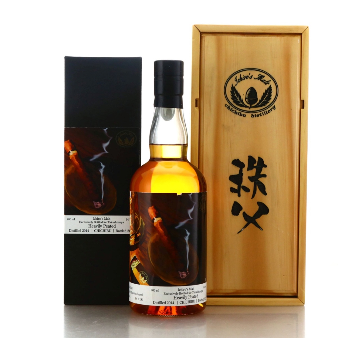 Chichibu 2014 Heavily Peated Single Bourbon Cask #3563 / Wooden Box
