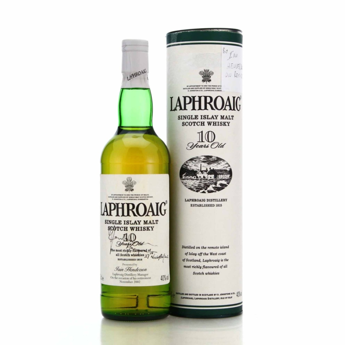 Laphroaig 10 Year Old / Iain Henderson Retirement- Signed