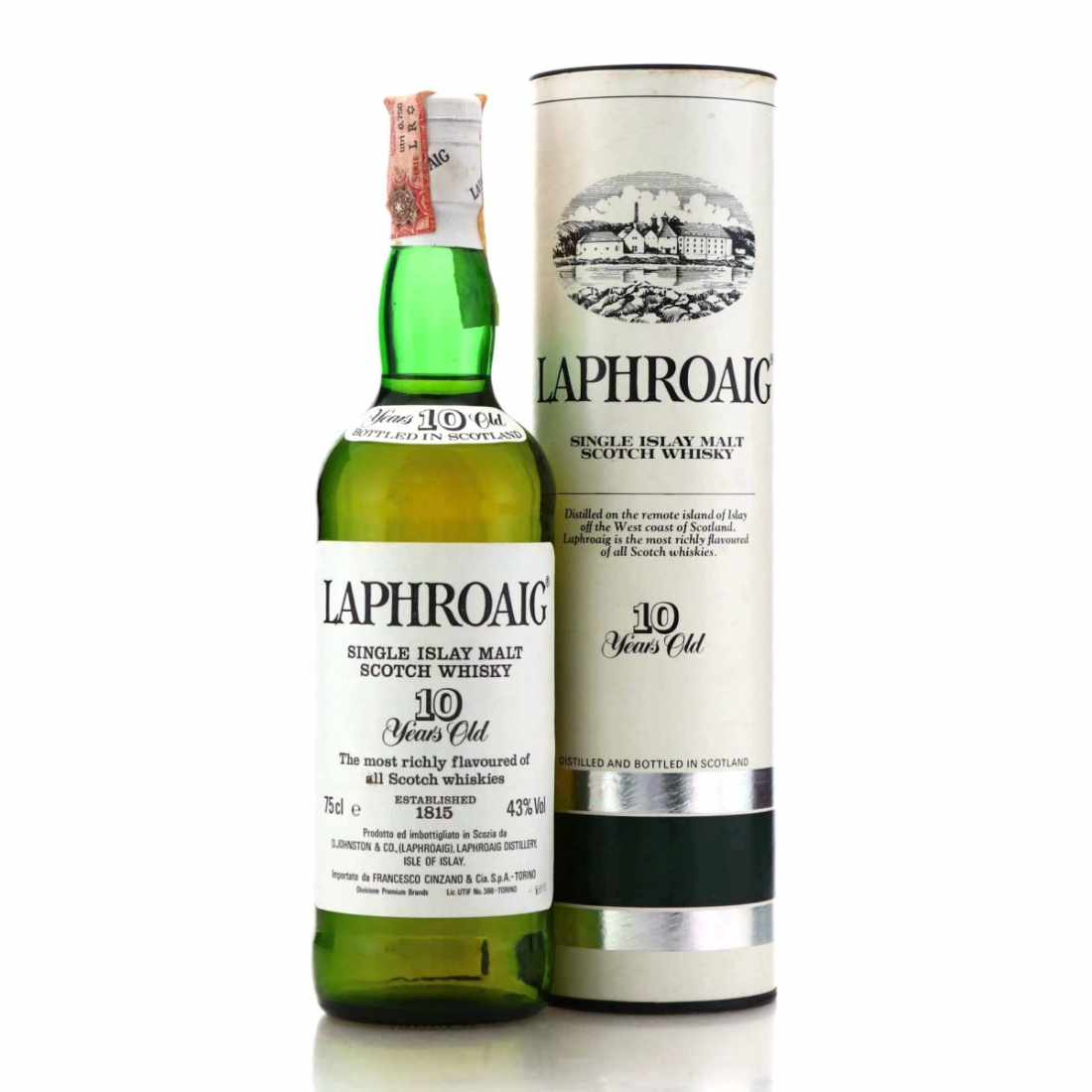 Laphroaig 10 Year Old 1980s / Cinzano Import