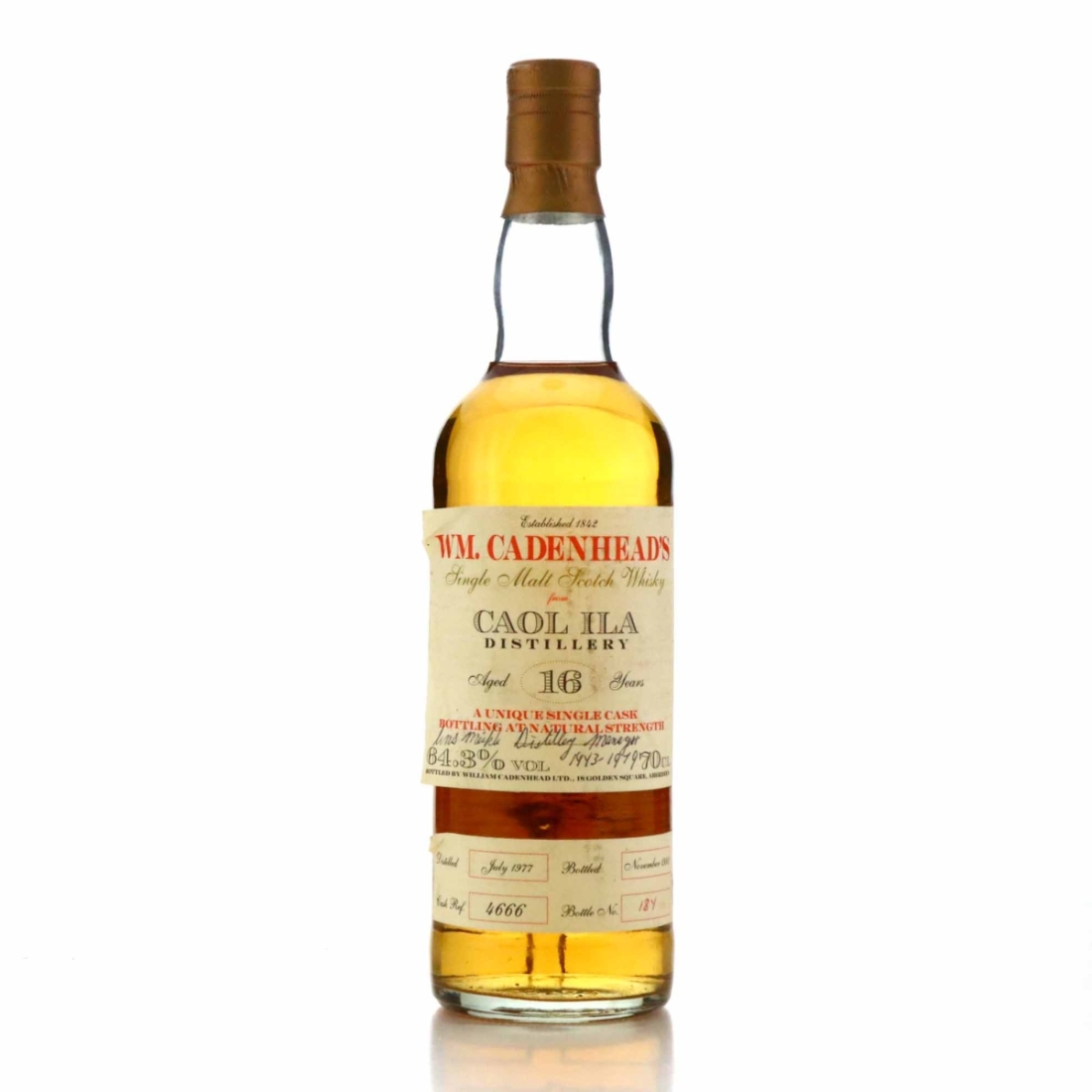 Caol Ila 1977 Cadenhead's 16 Year Old / Oddbins - Signed by Willie Meikle