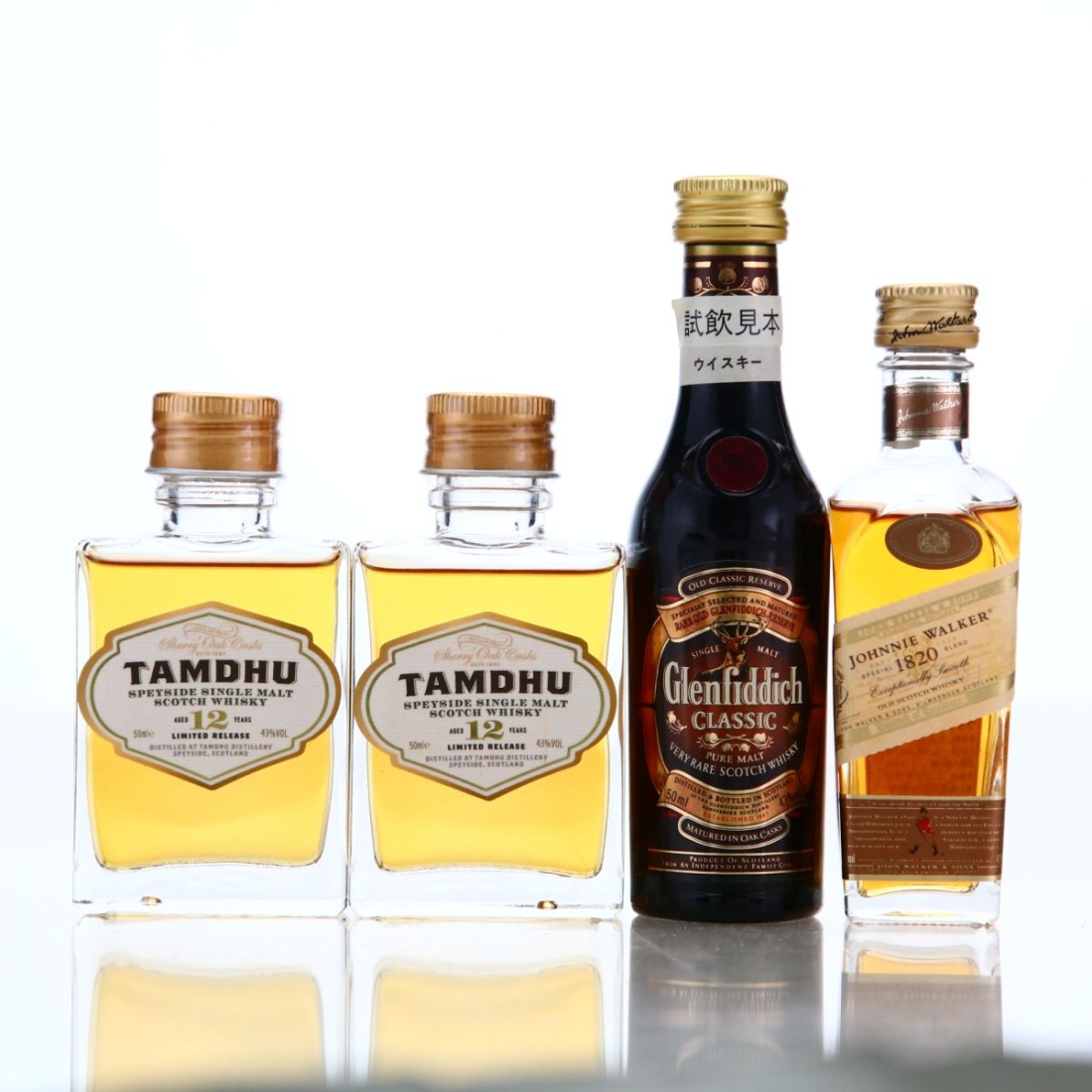 Scotch Whisky Miniature x 4 / includes Glenfiddich Classic