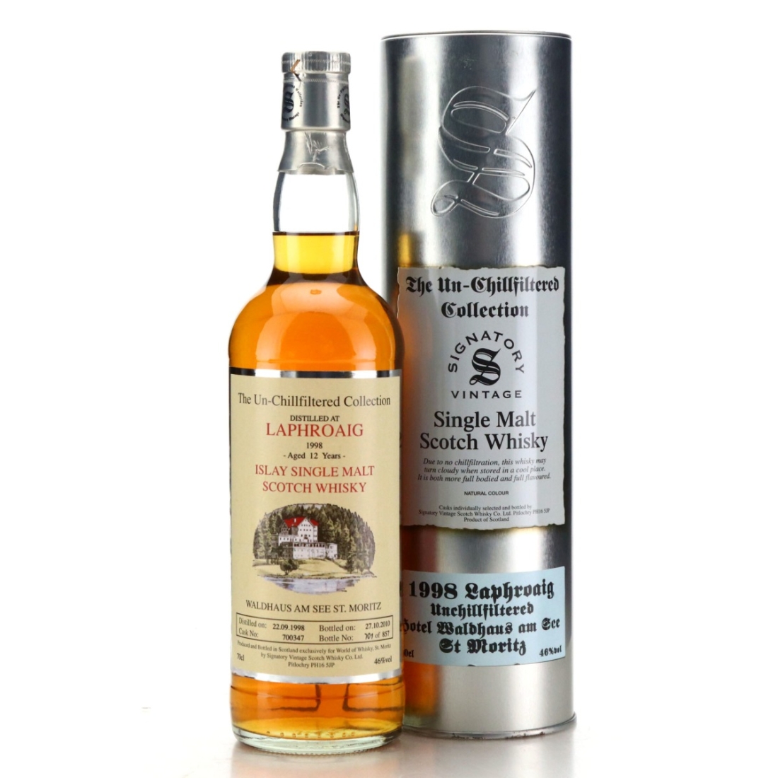 Laphroaig 1998 Signatory Vintage 12 Year Old / Hotel Waldhaus