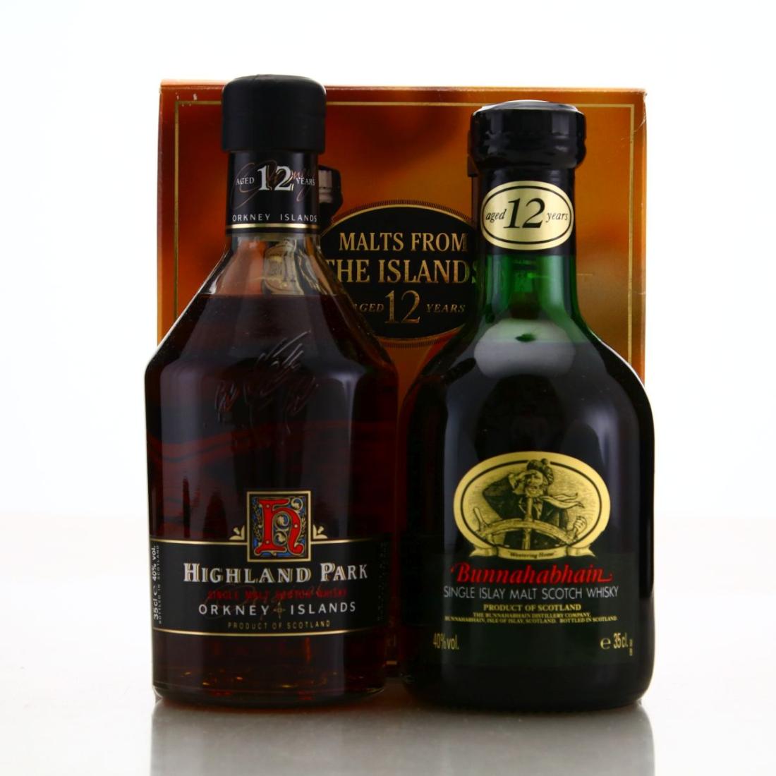 Highland Park & Bunnahabhain 12 Year Old Gift Pack 1990s 2 x 35cl