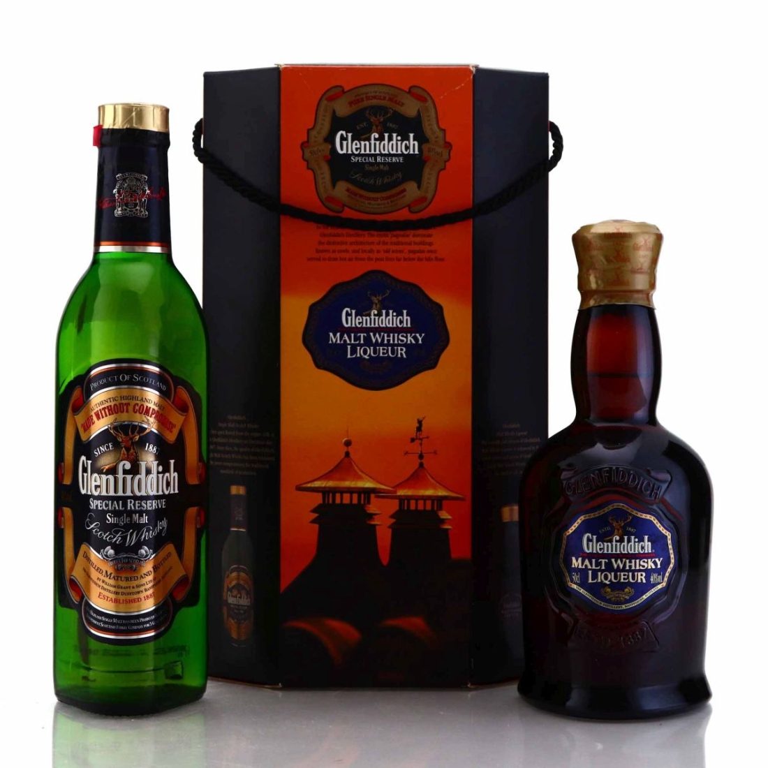 Glenfiddich Special Reserve & Malt Whisky Liqueur Gift Pack 2 x 50cl 1990s
