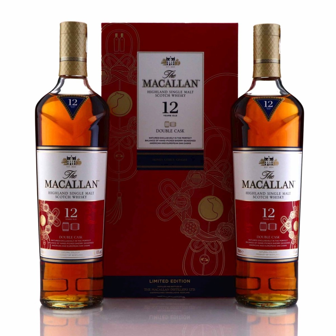 Macallan 12 Year Old Double Cask 2 x 70cl / Year of the Rat