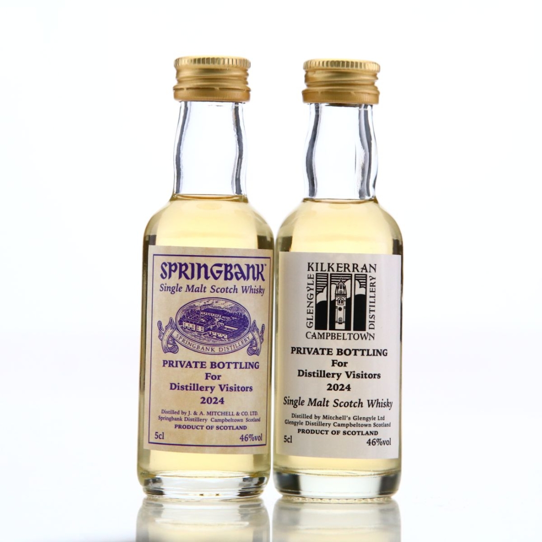 Springbank & Kilkerran Distillery Visitors 2024 Miniature x 2
