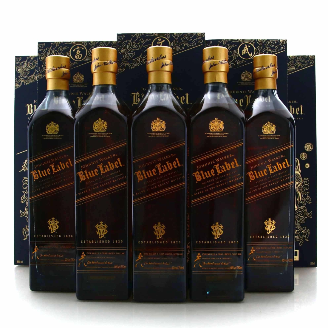 Johnnie Walker Blue Label Gods of Wealth Collection 5 x 75cl / Taiwan