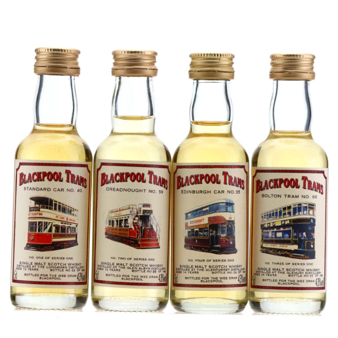 Signatory Vintage Blackpool Trams Miniature x 4