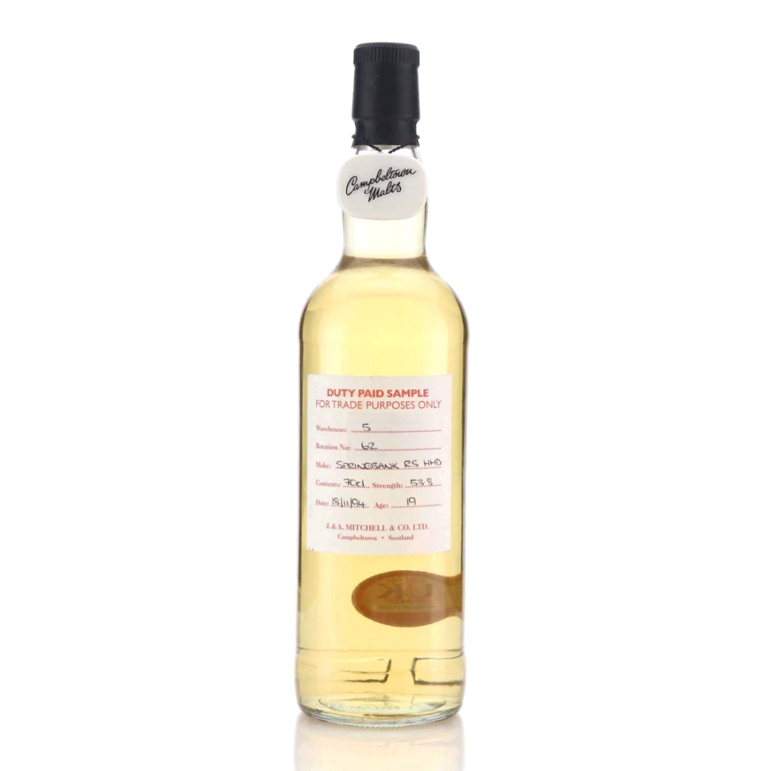 Springbank 1994 Duty Paid Sample 19 Year Old / Refill Sherry