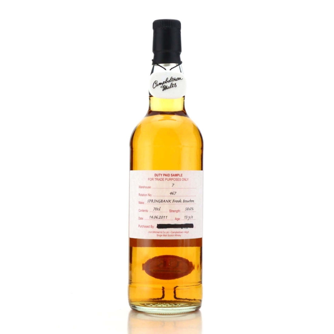 Springbank 2011 Duty Paid Sample 13 Year Old / Fresh Bourbon