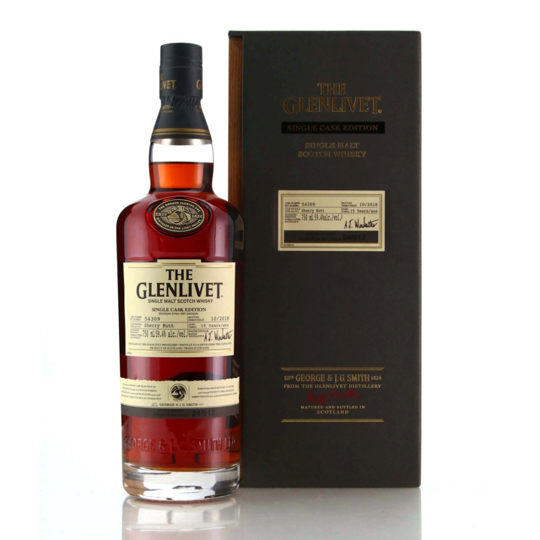 Glenlivet 15 Year Old Single Sherry Cask #54309 75cl