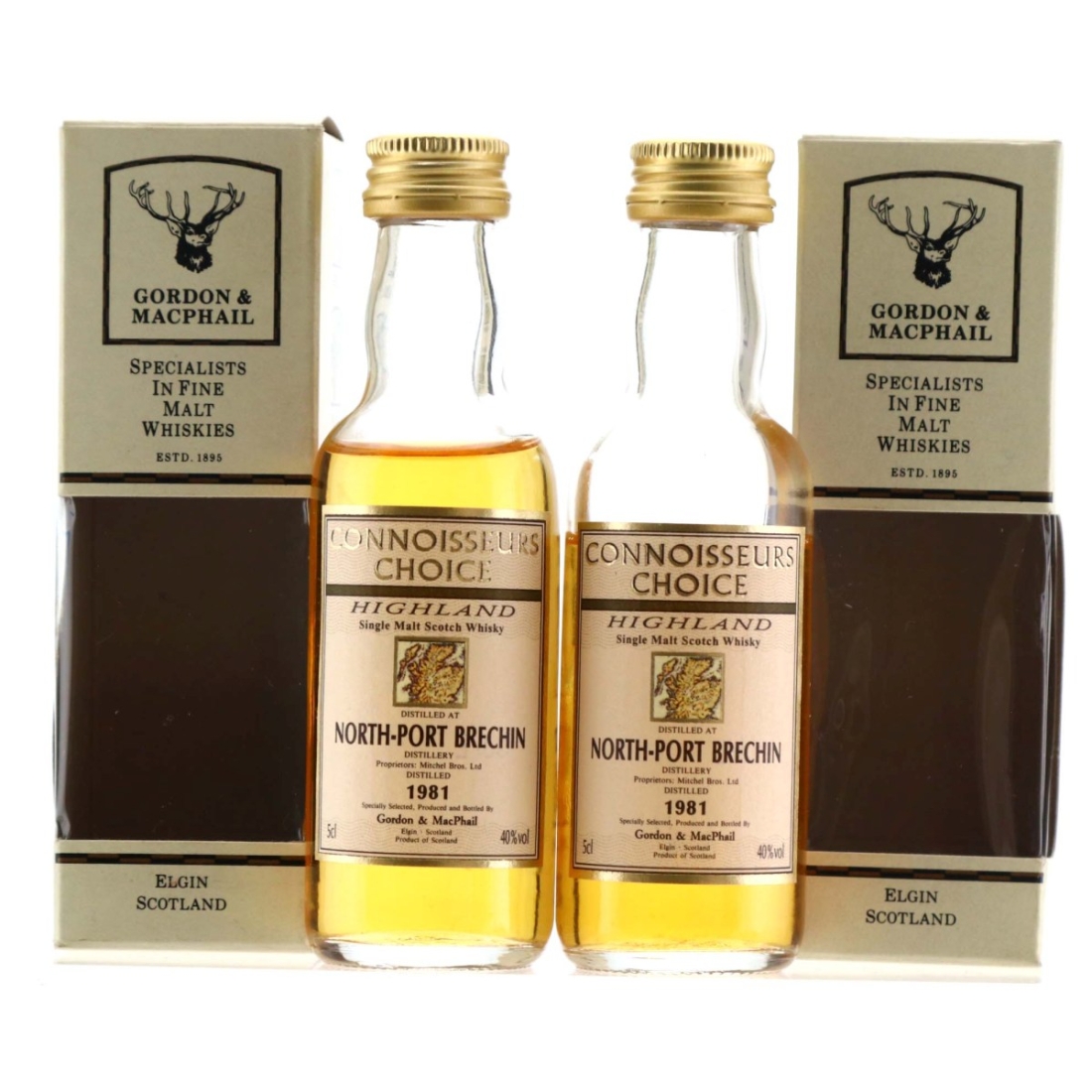 North Port-Brechin 1981 Gordon and MacPhail 2 x Miniature