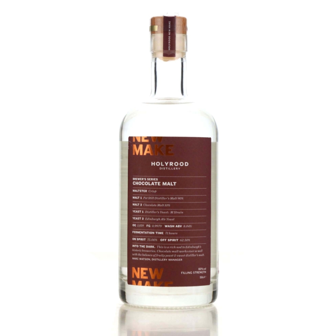 Holyrood New Make Chocolate Malt 50cl / Distillery Baggers Charity Lot