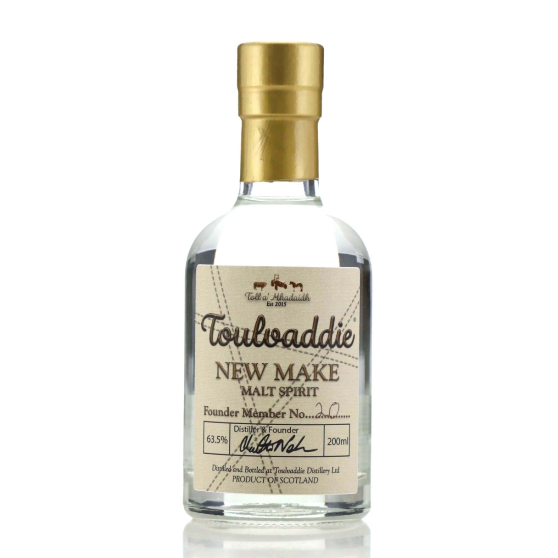 Toulvaddie New Make 20cl / includes Founder's Benefits - Distillery Baggers Charity Lot