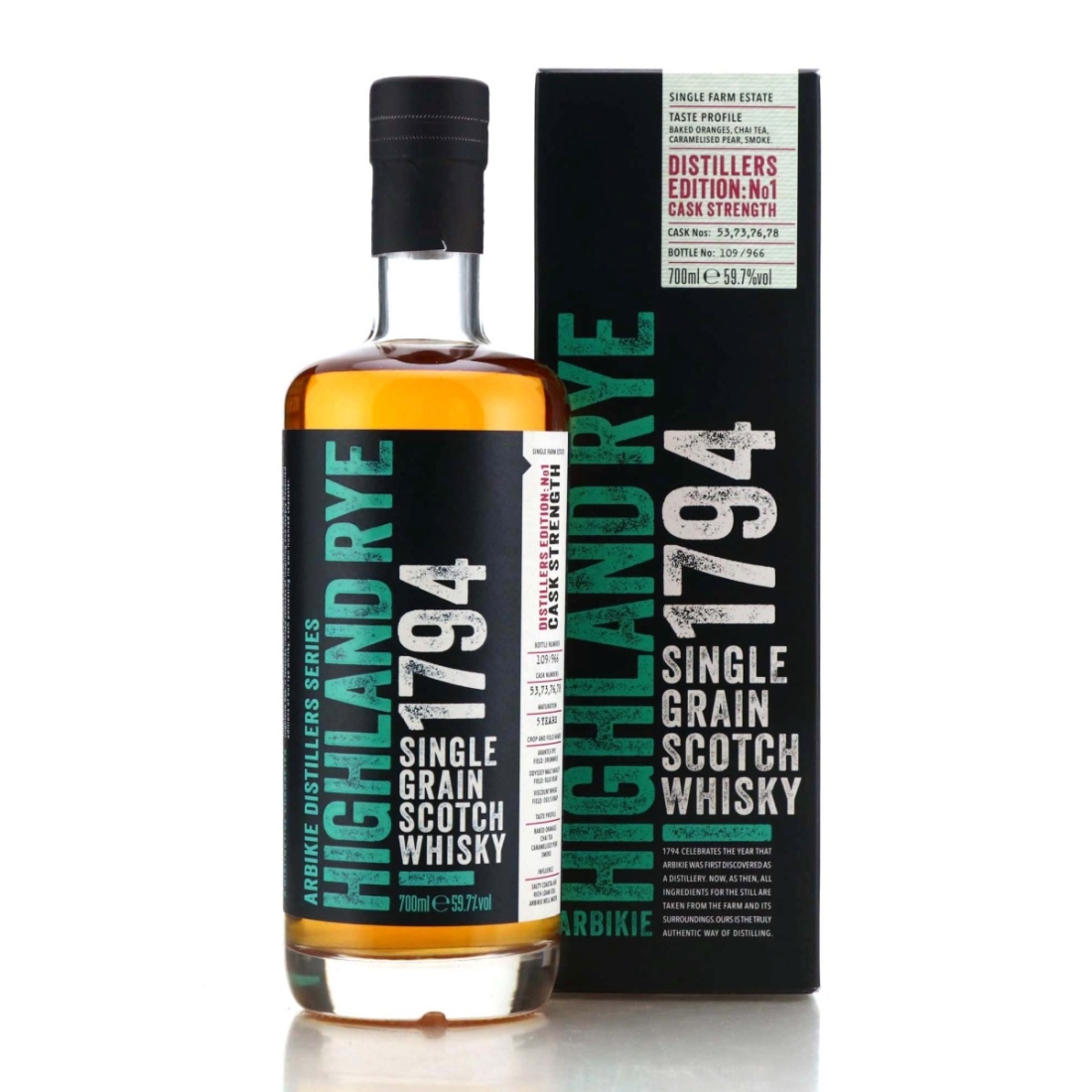 Arbikie 5 Year Old Highland Rye / Cask Strength Edition #1 - Distillery Baggers Signed Charity Lot