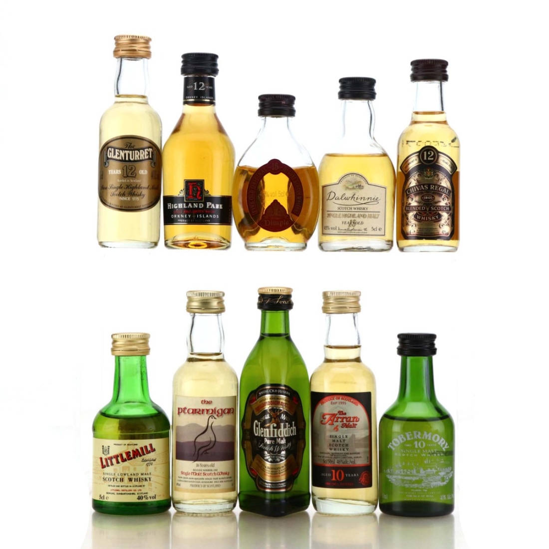 Scotch Whisky Miniature x 10 / includes Littlemill