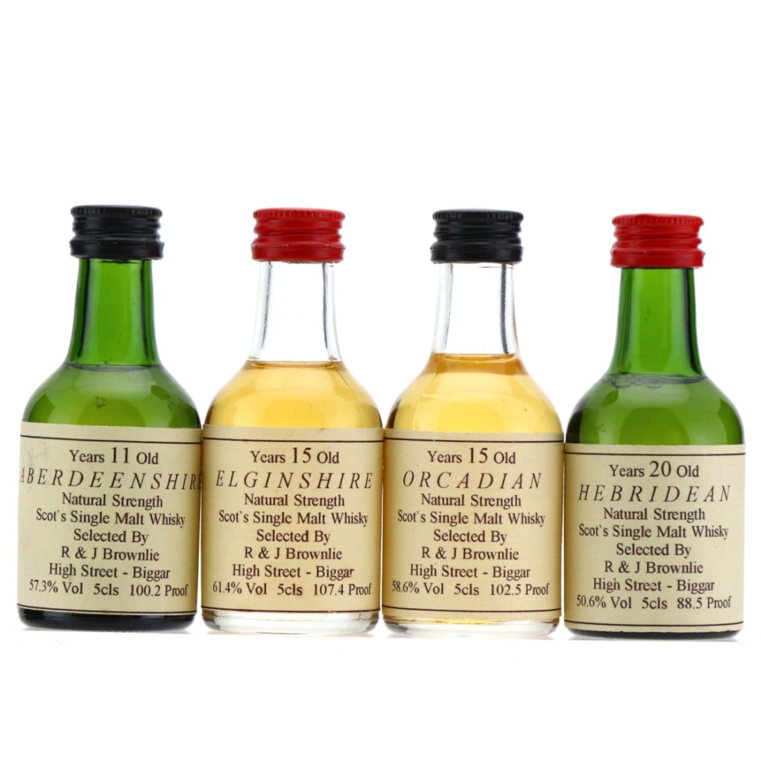 R & J Brownlie Scot's Single Malt Miniature x 4
